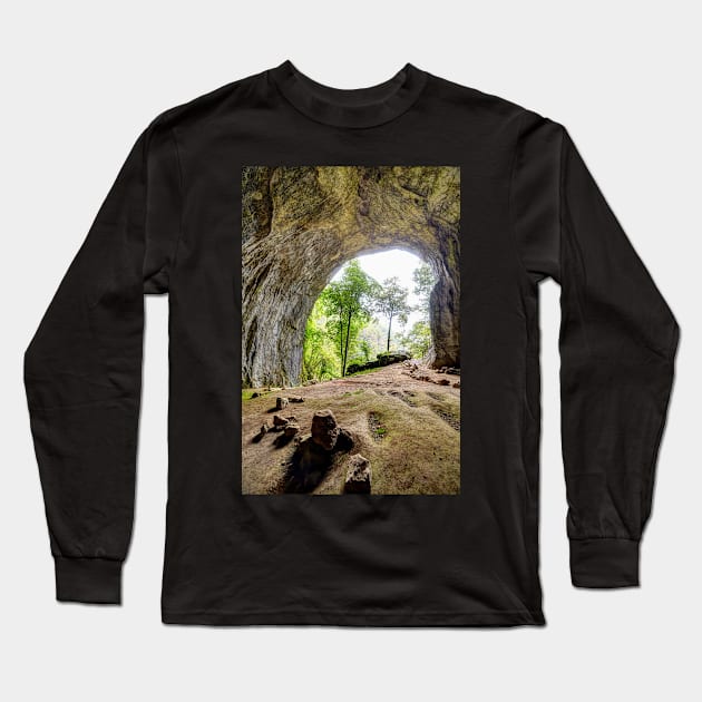 Inside view from Meziad cave in Apuseni mountains Long Sleeve T-Shirt by naturalis